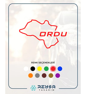 Ordu Harita Araba Sticker 17x17 Cm Kırmızı