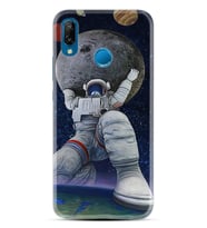 Huawei P20 Lite Mate 10 20 Lite Pro P40 Lite KılıfDesemli Silikon Astronot ve Dünya 1759