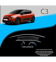 Citroen C3 Uyumlu Krom Cam Çerçevesi 12 Parça 2017+ Sonrası Uyumlu