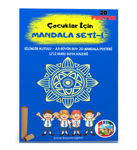 Çocuklar İçin Mandala Boyama Seti-1 (20 Süper POSTER MANDALA)