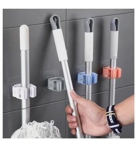 Yapışkanlı Pratik Mop Tutucu 4 Adet Beyaz