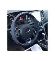 Renault Megane 4 Mavi Yüzüklü Alcantara Nubuk Deri Direksiyon Kılıfı