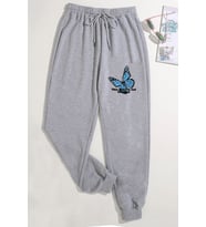 Unisex Baskılı Eşofman Altı (Gri)