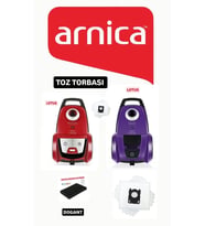 Arnica Lotus Trend Turbo Elektrik Süpürgesi Toz Torbası 10 Adet Motor Filitreli