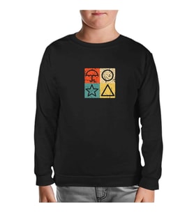 Squid Game -Candy Game Siyah Çocuk Sweatshirt