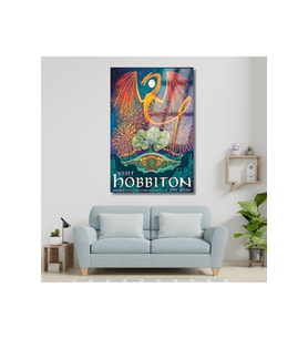 Yüzüklerin Efendisi Cam Hobbiton Dijital Baskı Kırılmaz Cam Tablo LOTR Cam Tablo