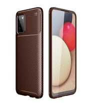 Durukar® Samsung Galaxy A02S Kılıf Auto Focus Karbon Kapak - Kahverengi