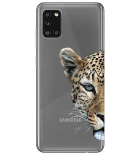 Samsung Galaxy A31 Uyumlu Kaplan Desenli Şeffaf Telefon Kılıfı
