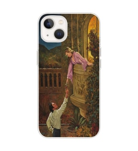 Iphone 14 PLUS Uyumlu Romeo ve Juliet Tasarımlı Şeffaf Telefon Kılıfı