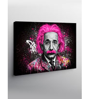 Kanvas Tablo Pembe Einstein Sanatı