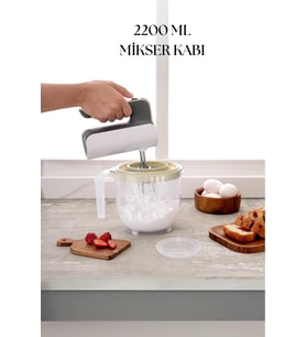 2200 Ml Mikser Kabı Beyaz & Ölçü Kabı & Saklama Kabı-DNY0024