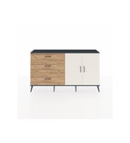 Arges Konsol 2 Raflı 3 Çekmeceli 2 Kapaklı 176x30x99 Antrasit-Aytaşı/Çam