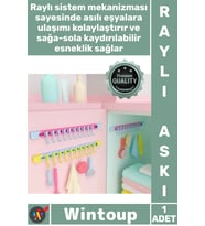 #Askı Yapışkanlı Dolap İçi Pratik Askı Fonksiyonel 10 Kancalı Raylı Mutfak Banyo Düzenleyici Askı