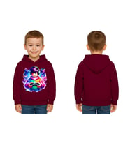 Unisex roblox Baskılı Çocuk Swaetshirt  Baskılı Kapüşonlu 3 İplik Şardonlu (Bordo)