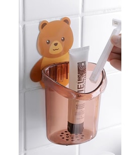 Ayıcık Desenli Kendinden Yapışkanlı Banyo Organizeri Pratik ve Sevimli Düzenleyici