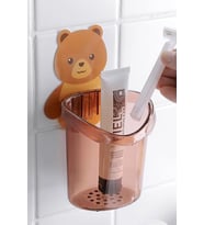 Ayıcık Desenli Kendinden Yapışkanlı Banyo Organizeri Pratik ve Sevimli Düzenleyici