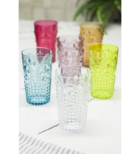 Akrilik Renkli 6'lı Uzun Bardak & Su Meşrubat Bardağı 750 ml ( Büyük Boy & Cam Değildir )