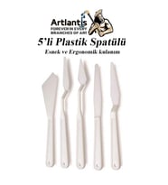 Plastik Spatül 5 Li Set Resim Ve Heykel Plastik Spatula Esnek Plastik Palet Bıçağı 1 Paket