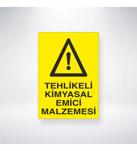 Tehlikeli Kimyasal Emici Malzemeler 21x28 Arkası Yapışkanlı Levha