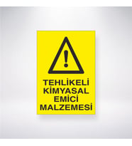 Tehlikeli Kimyasal Emici Malzemeler 21x28 Arkası Yapışkanlı Levha