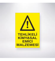 Tehlikeli Kimyasal Emici Malzemeler 21x28 Arkası Yapışkanlı Levha