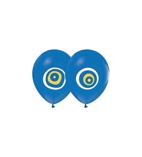 Nazar Boncuğu Baskılı 12" Mavi Balon 10 lu