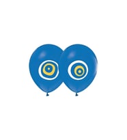 Nazar Boncuğu Baskılı 12" Mavi Balon 10 lu