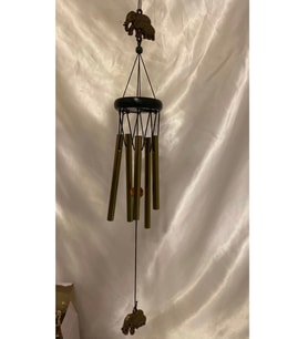 Deprem Zili Çanı Rüzgar Çanı Zili Feng Shui Ejderha Yılı Koruyucu Yin Yang Şık 5 Metal Boru Fil Obje (Çok Renkli)
