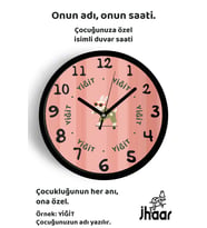 İsme Özel Gözlüklü Kaykaylı Tavşan Çocuk Odası Duvar Saati Orta Boy 30 cm Siyah Camlı Sessiz