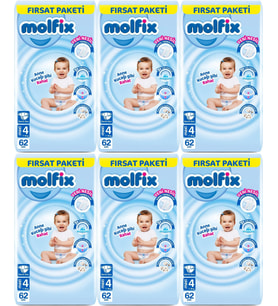 Molfix Bebek Bezi Beden:4 (7-14KG) Maxi 372 Adet Ekstra Fırsat Pk