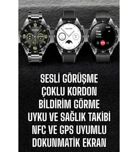 Akıllı Saat Titreşimli Pusula Nabız ve Tansiyon Ölçer NFC Uyumlu