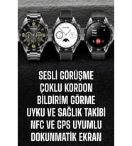 Akıllı Saat Titreşimli Pusula Nabız ve Tansiyon Ölçer NFC Uyumlu