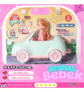 Küçük Barbie Chelsea Bebekli Arabası - Oyuncak Arabalı Bebek - Barbie Arabası - Bebekli Barbie Araba (Çok Renkli)
