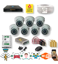 7 KAMERALI SET - ARAÇ İNSAN YÜZ TANIMALI HAREKET ALGILAYAN GECE GÖRÜŞLÜ 36 IR LED 5MP SONY LENSLİ 1080P FULL HD DOME İÇ MEKAN GÜVENLİK KAMERASI SETİ D136B
