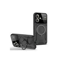 Samsung Galaxy A06 Kılıf Joy Lens Standlı Kapak - Siyah