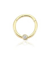 Tek Taşlı Altın Helix Piercing (Gold)