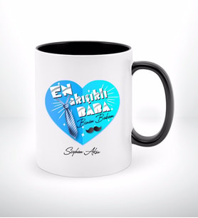 BK Gift Kişiye Özel Babalar Günü Hediyesi En Yakışıklı Baba Tasarımlı Siyah Beyaz Kupa Bardak-1