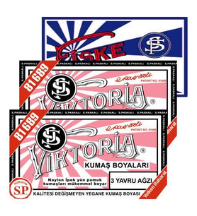 Viktoria Kumaş Boyası Yavruağzı 2Pk+Fiske Sabitleme 1Pk