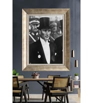 Gümüş Çerçeveli Atatürk Tablo za341