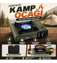 Taşınabilir portatif kamp ocağı tek gözlü yeşil renk ocak kamp ocağı