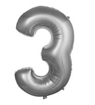 Gümüş 3 Rakam Folyo Balon 36 cm 1 Adet