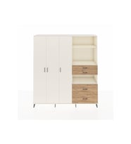 Hyperion Dolap 12 Raflı 4 Çekmeceli Tek Askılı 220x44x243 Aytaşı-Aytaşı/Çam