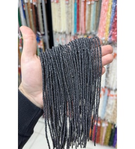 Hematit Taşı Rondela Kesim Mat Siyah 3x2mm Doğal Taş Dizi