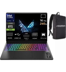 HP Omen Max 16-AH0001NT Ultra 9 275HX B8SK8EA-K01 48GB 1tb RTX5090 24GB Freedos 16" OLED Wqxga 240Hz Gaming Laptop