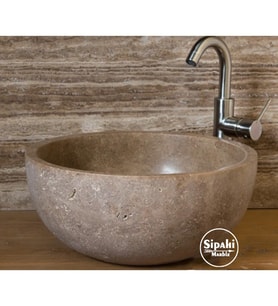 Sipahi Marble Noche Traverten Derin Yuvarlak Lavabo