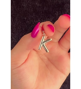 14 Ayar Altın K Harf Kolye Ucu (Rose)