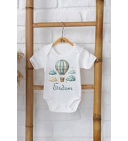 Pia Baby Premium %100 Pamuk İsme Özel Organik Baskılı Çıtçıtlı Bebek Body Zıbın Modelleri 5050-16 (Ekru)