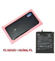 Tkgz Xiaomi Mi 8 Pro Arka Pil Batarya Kapak + PİL (CAM) SİYAH