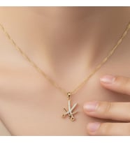 STİL İNCİSİ/ XUPING JEWELRY MAKAS ZİRKON TAŞLI KOLYE (Altın)