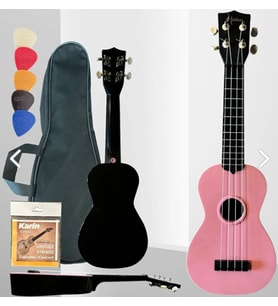 Hawiian XU21-1-PK Soprano Ukulele (Pembe)  Canlı Pembe Cila Yumuşak Naylon Teller Çocuklar ve Başlangıç İçin İdeal